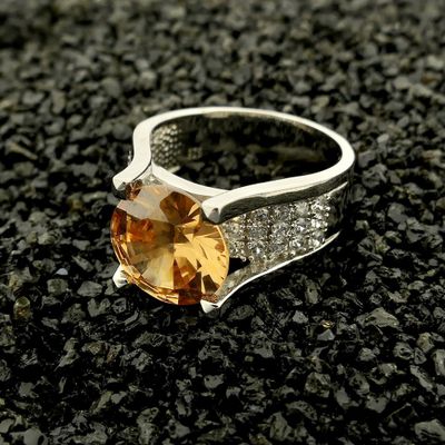 Image 2 of Silver ring with clear zirconia