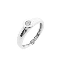 White gold solitaire ring with diamond; 0.12 ct.