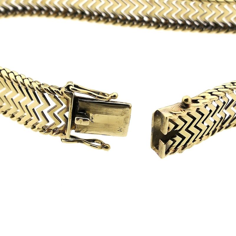 Image 6 of Two-tone gold zigzag link bracelet