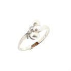 Image 1 of White gold ring with pearl and diamond