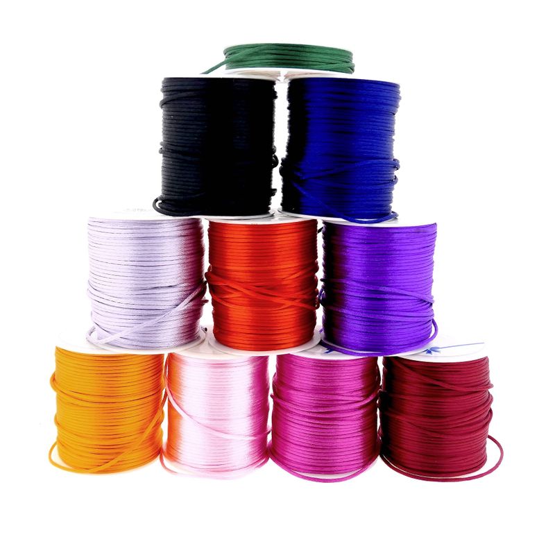 Image 9 of Forever Knots® Handmade Orange Satin Bracelet with Gold Link