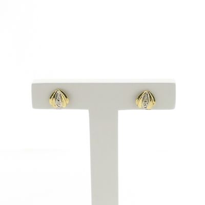 Image 1 of Two-tone gold stud earrings