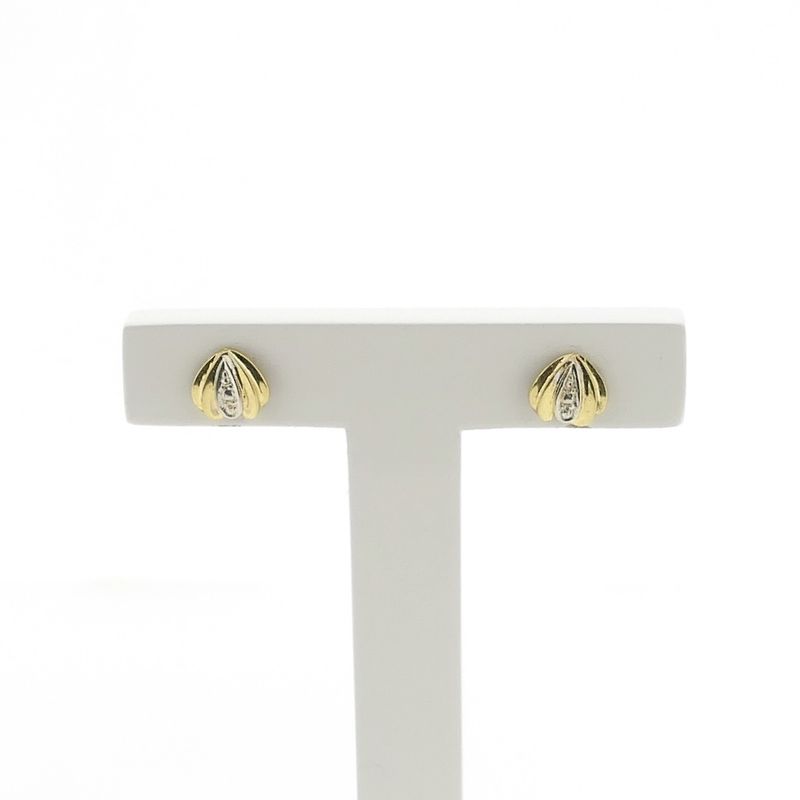 Image 1 of Two-tone gold stud earrings