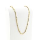 Afbeelding 3 van Gouden koningsschakel ketting met staafjes | 56 cm