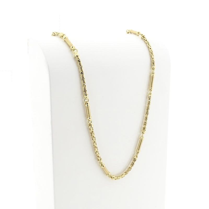 Afbeelding 3 van Gouden koningsschakel ketting met staafjes | 56 cm