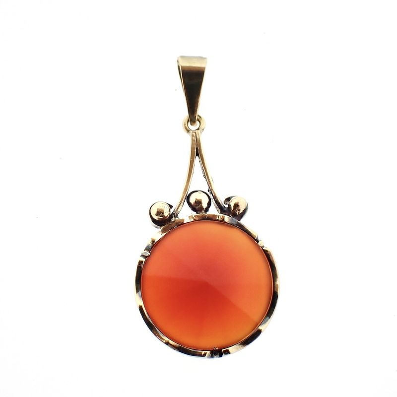 Image 1 of Vintage gold pendant with carnelian