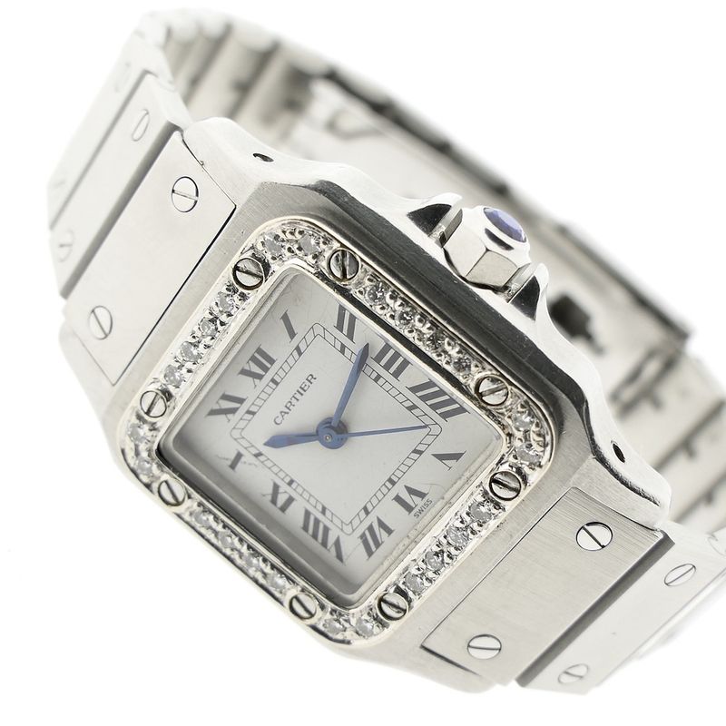 Image 11 of Cartier Santos Galbee; Automatic ladies watch with diamonds