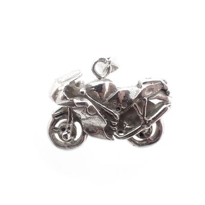 Image 1 of Silver pendant of a motorcycle