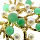 Image 4 of Gold necklace with pearl and Imperial jade | 42 cm