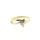 Image 2 of Two-tone gold ring with diamond; 0.02 ct.