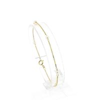 8K Gold Bracelet with Cultured Pearls