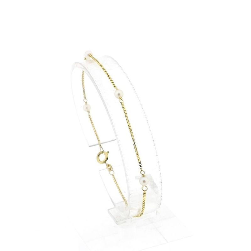 Image 1 of 8K Gold Bracelet with Cultured Pearls