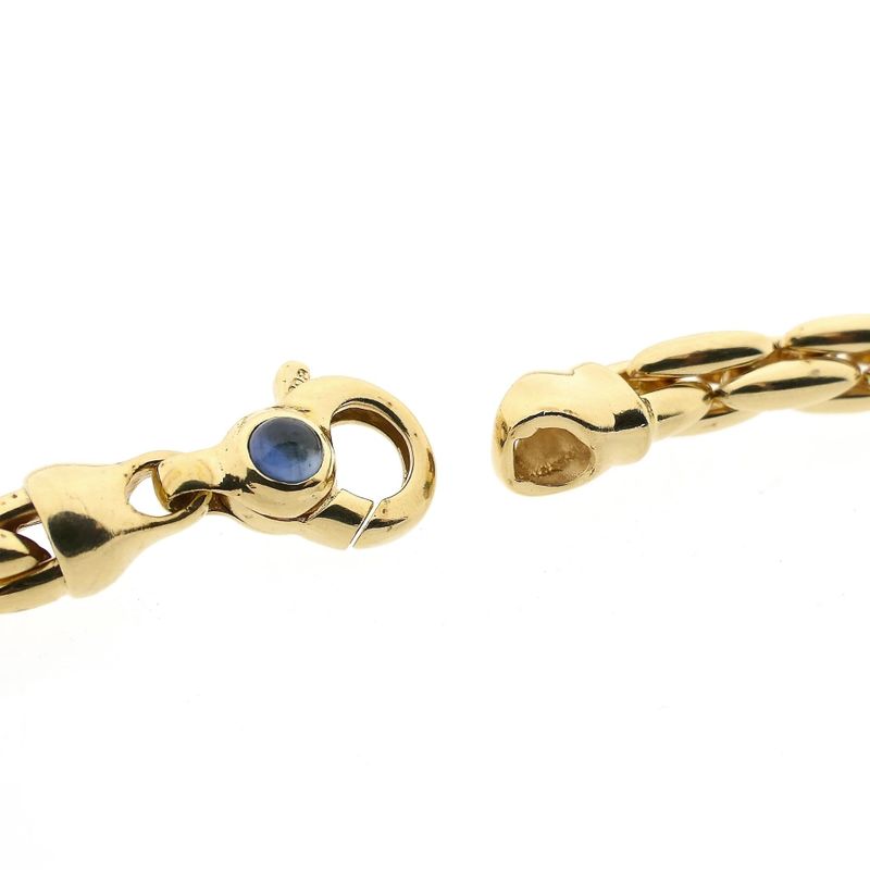Afbeelding 4 van Gouden cardano schakelketting met saffier
