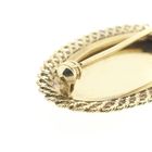 Image 6 of Vintage gold brooch with flower engraving; Floral design