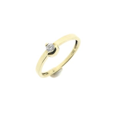 Image 2 of Gold solitaire ring with zirconia