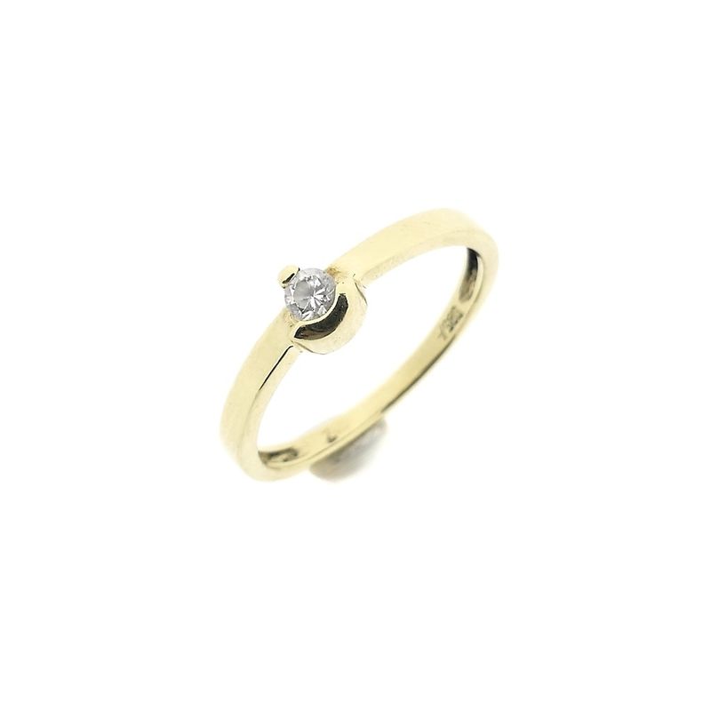 Image 2 of Gold solitaire ring with zirconia