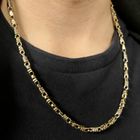 Image 6 of Two-tone solid gold Monte Carlo link chain; Men's