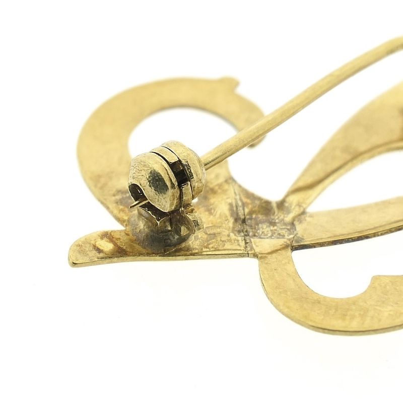 Image 6 of Vintage gold brooch; Letter C