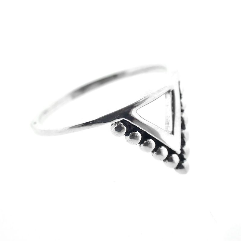 Image 7 of Silver triangle ring with balls