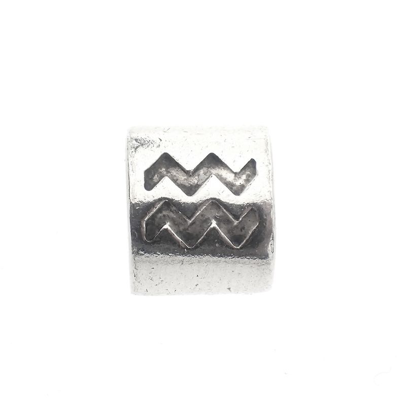 Image 3 of Pandora charm; Silver; Zodiac sign Aquarius