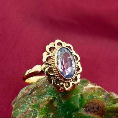 Afbeelding 2 van Gouden ring met aquamarijn