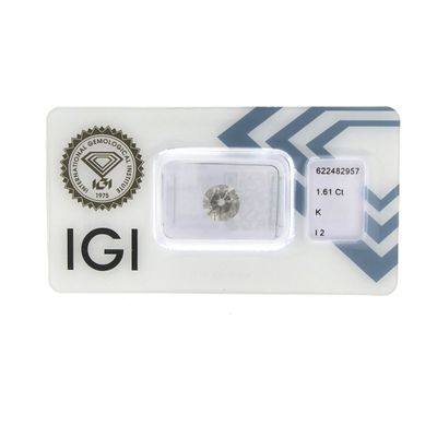 1.61 ct. Brilliant cut diamond K/I2 + IGI Certificate - Natural diamond Image 1 of 1.61 ct. Brilliant cut diamond K/I2 + IGI Certificate - Natural diamond