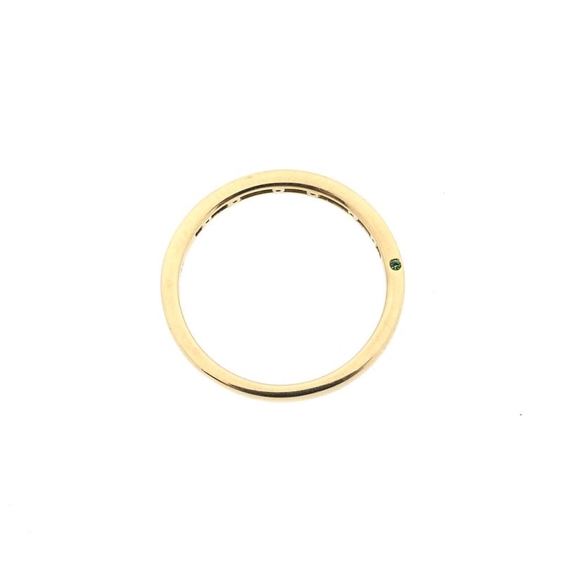 Image 3 of Gold ring with emerald and diamond; 0.10 ct.