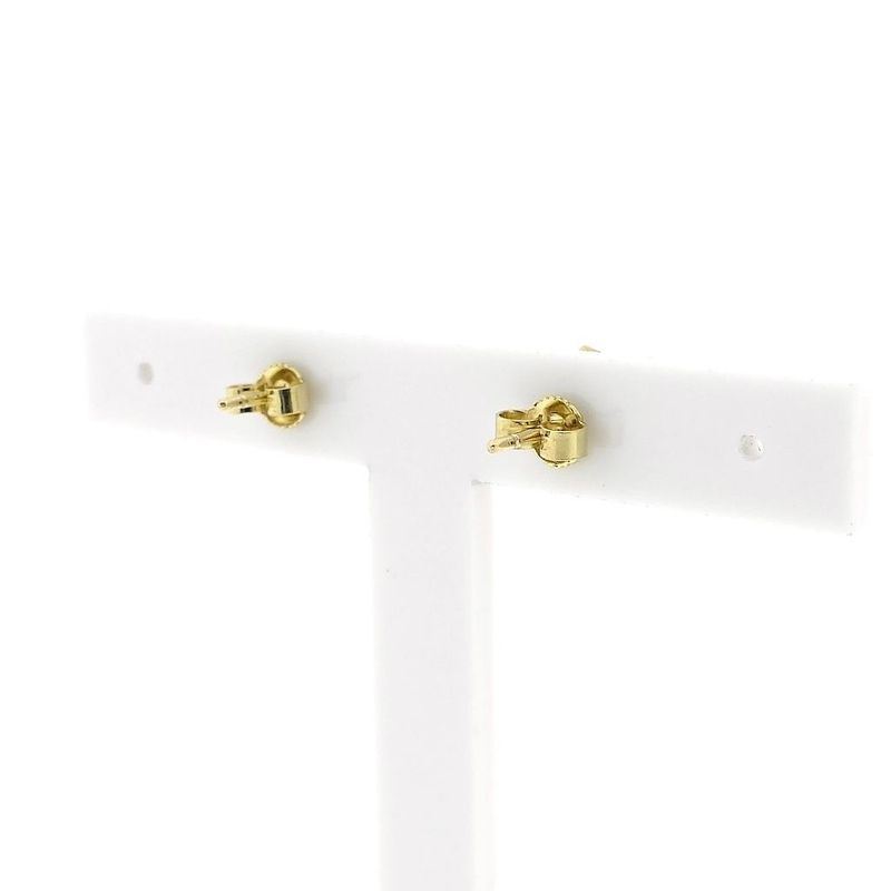 Image 4 of Gold stud earrings with hematite