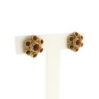 Image 3 of Gold stud earrings with red coral