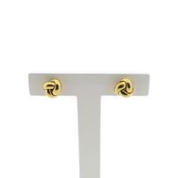 Gold button stud earrings