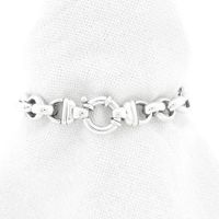 Silver robust jasseron link bracelet | 19.5 cm