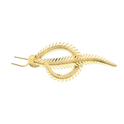 Image 1 of Vintage gold brooch of a feather