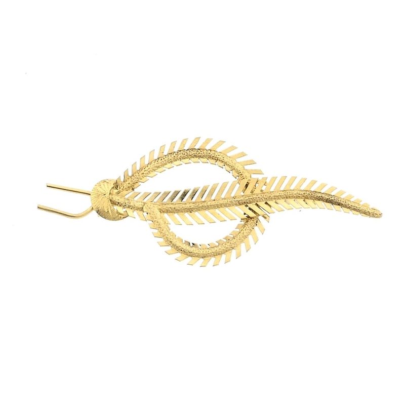 Image 1 of Vintage gold brooch of a feather