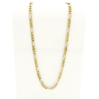 Two-tone solid gold Figaro link chain Image 1 of Two-tone solid gold Figaro link chain