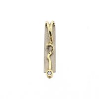 Bicolor gouden hanger met diamant | 0,02 ct.