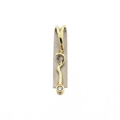 Afbeelding 1 van Bicolor gouden hanger met diamant | 0,02 ct.