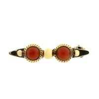 Gold Brooch with Blood Coral
