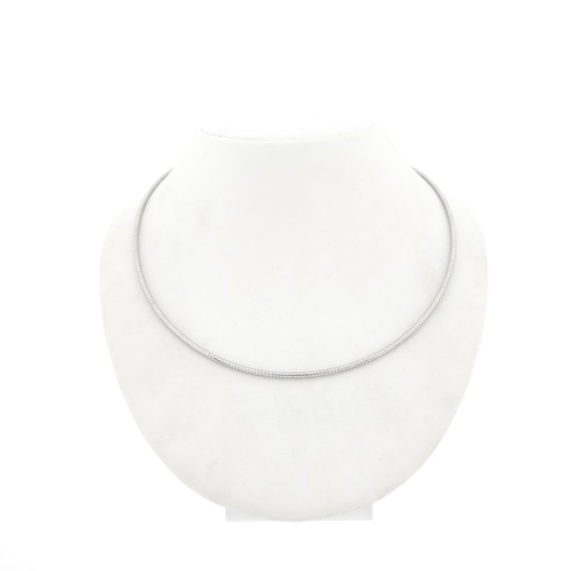 Image 1 of White gold omega link necklace