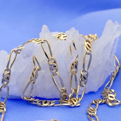 Gold fantasy link chain; 47.5 cm Image 2 of Gold fantasy link chain; 47.5 cm