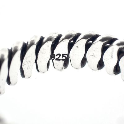 Silver ring with ribbed structure Image 2 of Silver ring with ribbed structure