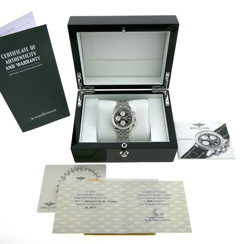 Image 8 of Breitling Old Navitimer II 'Patrouille Suisse' Limited Edition A13022; Chronograph men's watch