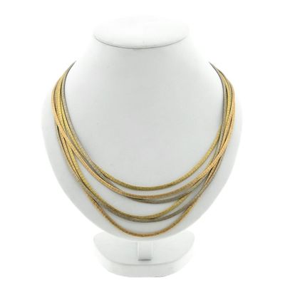 Tricolor gold omega link necklace Image 1 of Tricolor gold omega link necklace