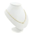 Image 3 of Bicolor Gold Bar Link Necklace with 0.25 ct Diamond; 18K; 46 cm