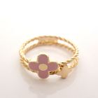 Image 2 of 18 carat gold ring with enamel flower