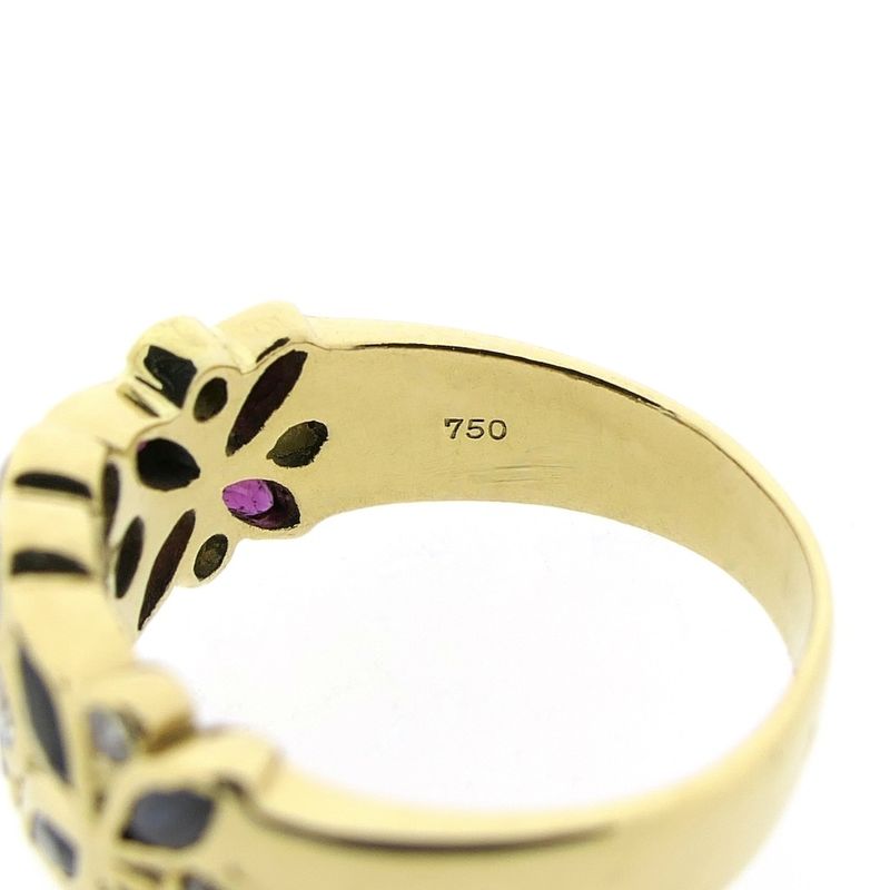 Image 8 of 18K Gold Ring with Diamond, Sapphire, and Ruby | 0.46 ct.