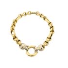Image 3 of MGierre Bicolor Gold Figaro Chain Bracelet; 18 Karat; 21 cm
