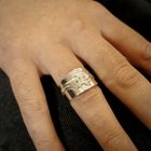 Image 5 of Wide silver ring with tribal