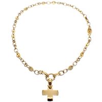 Pomellato bicolor solid gold necklace with fixed pendant