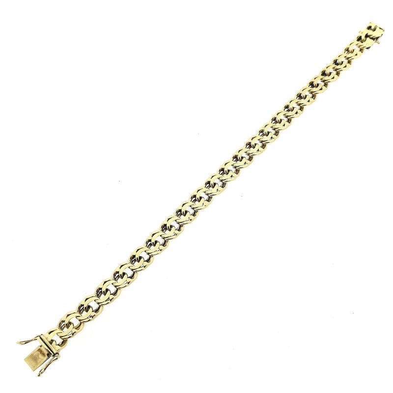 Afbeelding 7 van Massief gouden platte Prince of Wales schakelarmband | 21 cm