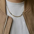 Image 10 of Two-tone gold navy link necklace 56.5 cm | Mioro